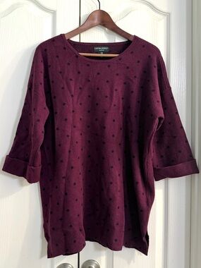 Cynthia Rowley Wine with Black Dot Knit Tunic